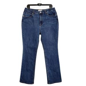 Oat Jeans New York High Rise Slim Boot Cut Denim Jeans Womens 12/31 Dark Stretch